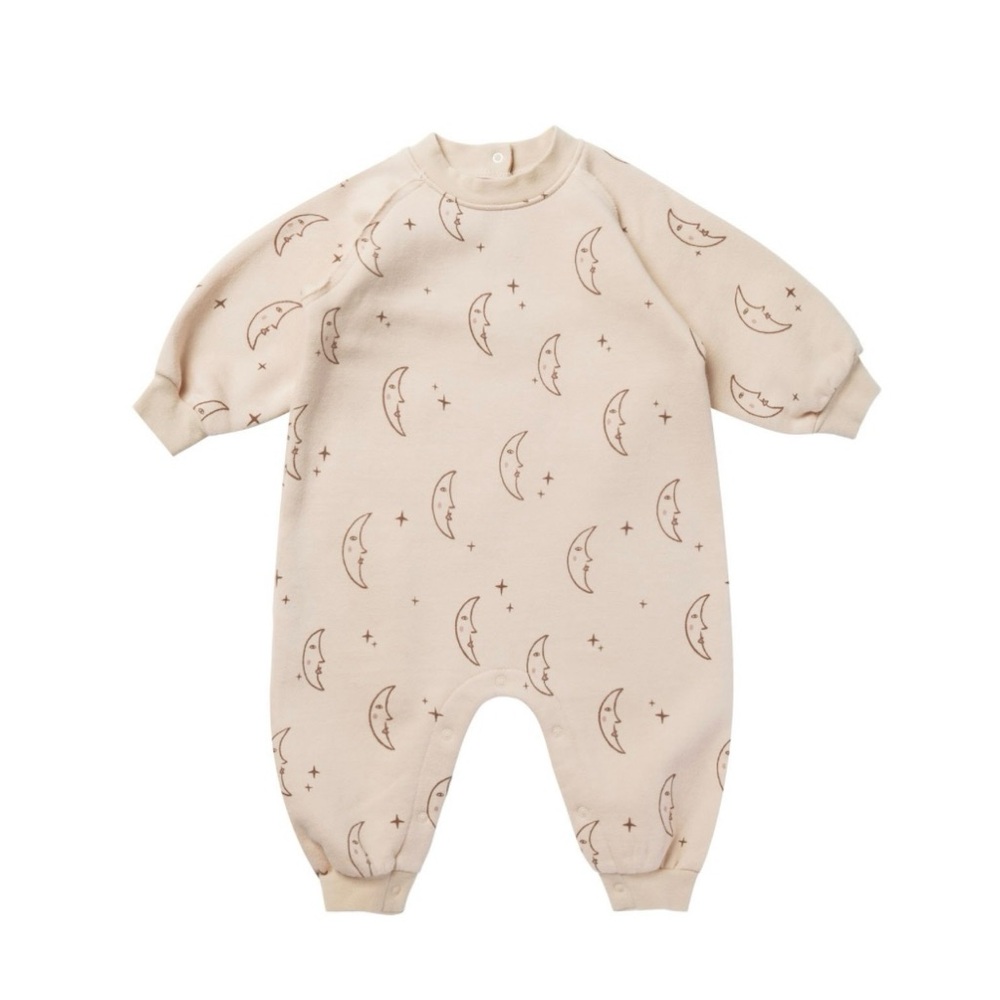 Rylee + Cru Raglan Jumpsuit in Moons Snap Onesie Pajama Romper
